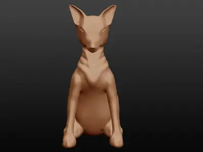 low poly fox sculpture 3D model 3D model