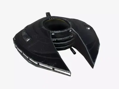 Alien Spaceship UFO D10 Full Black - Sci Fi Spacecraft Design Low-poly 3D model
