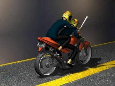 motorcycle thief Free low-poly 3D model