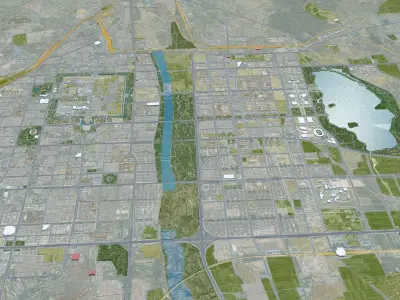 Datong Shanxi China 50km Free low-poly 3D model