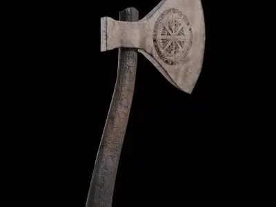 Pagan Battle Axe Low-poly 3D model