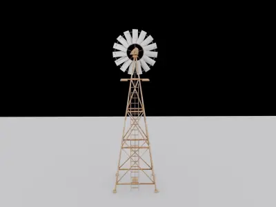 Wind water pump 3D model