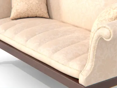 Vintage Camelback Settee Sofa Low-poly 3D model