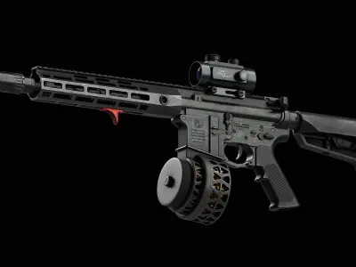 AR 15 Colt V1 Low-poly 3D model