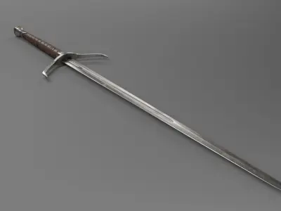 lowpoly HQ medieval sword  Low-poly 3D model