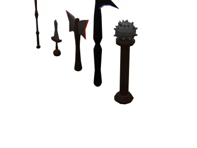 10 props pack stylized medieval Low-poly Assets 3D model