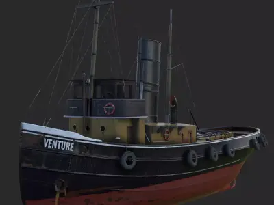 Tugboat  Low-poly 3D model