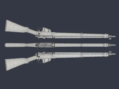 Lee-Enfield No 4 MkI rifle - Game and VFX Ready Low-poly 3D model