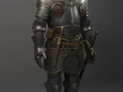Knight in armor 3D model shop