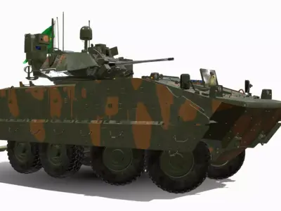 iveco guarani 8x8 torre bradley Low-poly 3D model