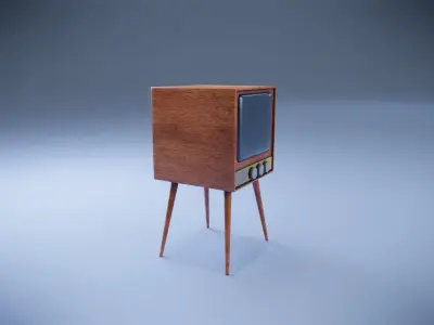 Old tube TV Low-poly 3D model
