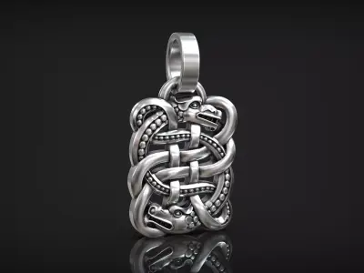 Celtic Dragon Knot Traditional Ornament Pendant 3D print model purchase