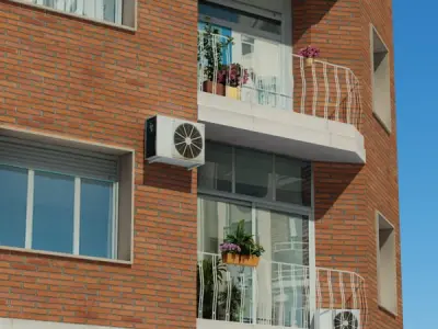 Building apartment Low-poly 3D model purchase