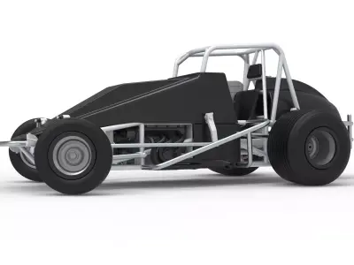 Vintage Dirt Silver Crown Car while turning Scale 1 to 25 3D print model