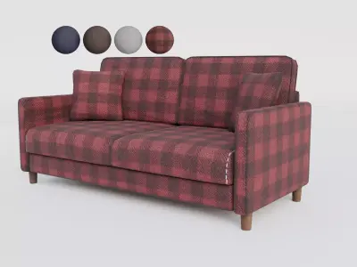 Modern 2-Seater Fabric Sofa Low-poly 3D model