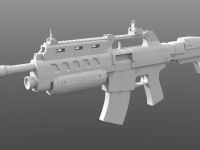 Assault Rifle Sci-Fi Low-poly 3D model