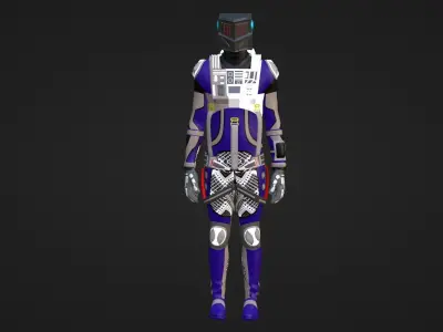 Robot Soldier - Assault Soldier Low-poly 3D model 32