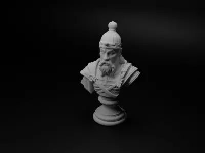 Mongol Cavalryman Bust Chess 3D print model