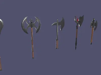 Axe pack Low-poly 3D model purchase