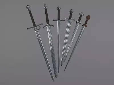 Medieval Modular Swords Pack Low-poly 3D model purchase