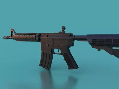 Colt M4 SOPMOD 1 Low-poly 3D model