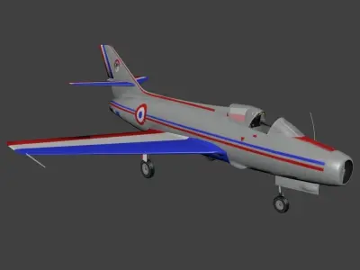 Dassault MD 454 Mystere IV Low-poly 3D model