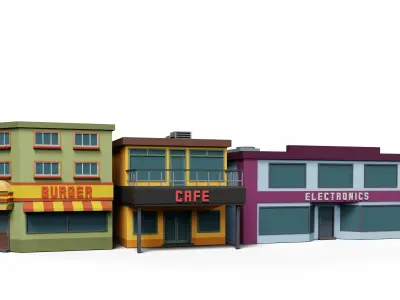 City Buildings Collection Part 1 Low-poly 3D model