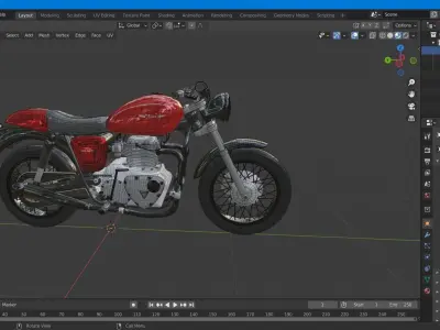 Classic Hybrid Motorcycle 3D model