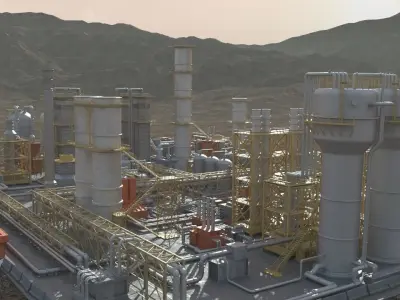 oil factory 3D model buy