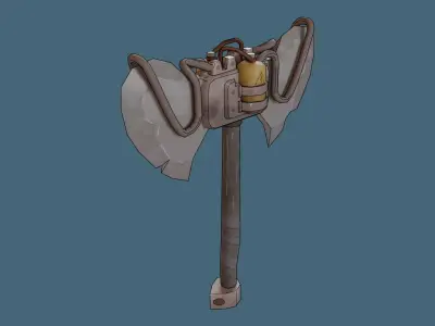 Axe Post-Apocalyptic style Low-poly 3D model