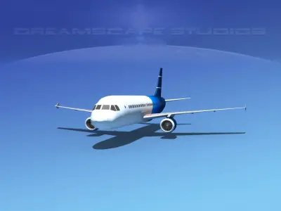 Airbus A320 LP Corporate 1 Low-poly 3D model