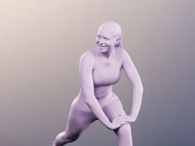 Klara 12620 - Athletic Woman Stretching Low-poly 3D model