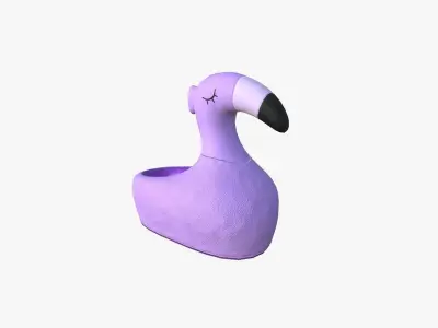 Slippers C04 Purple Flamingo - Costume Character Design Low-poly 3D model