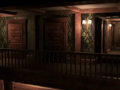 Far West Saloon Environment - Unreal Engine 5 Low-poly 3D model