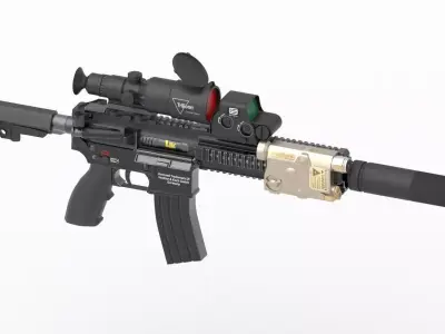 Gun Assault Rifle HK 416 3D model
