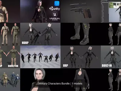 Military Characters Bundle 3D Model Pack