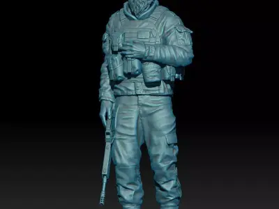 SPANISH SOLDIER IN AFGHANISTAN 01 3D print model