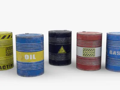 Oil Drums Low-poly 3D model purchase
