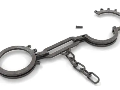 Antique Slave Handcuffs Low-poly 3D model