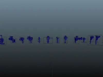 Iconic Blaster Asset Pack-High Quality-RIGGED 3D model
