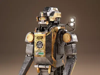 SCI-FI Robot Rigged - Elysium-inspired 3D model