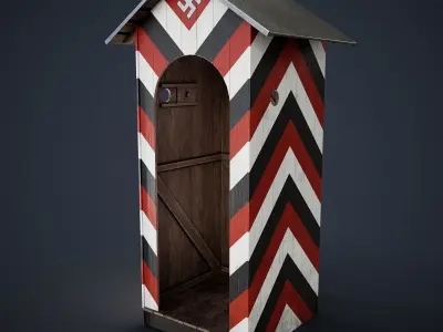WW2 German Checkpoint Booth Low-poly 3D model