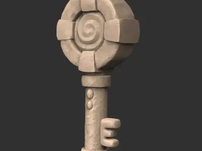 Stylized Magic Key - 3D Model  and 3D print Ready  3D print model