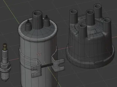 Igniter coil and glowplug system 3D model