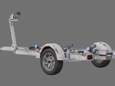 Boat Trailer 1B Low-poly 3D model