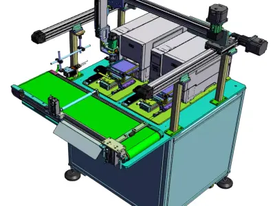 4-axis module printing and labeling machine 3D model