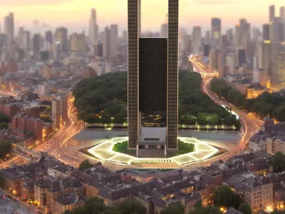Four Seasons Bahrain Modern Hotel with Central Void 3D model