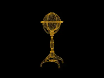 Antique Old Globe Low Poly Game Ready Low-poly 3D model