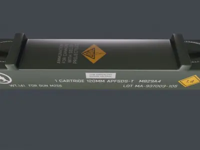 Ammo box tank shell 120mm Low-poly 3D model