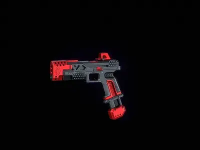 Game Ready Guns Set Low-poly 3D model